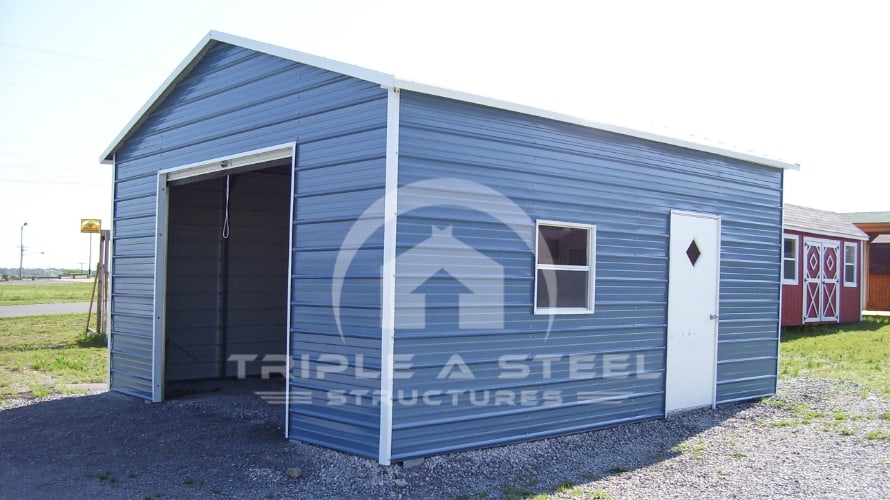 22×26 Boxed Eave Metal Garage