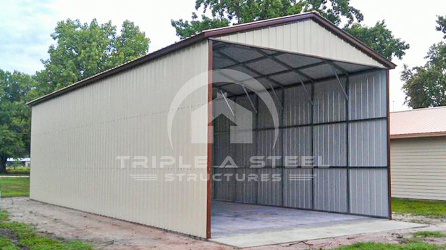 24x41 All Vertical Style Carport with Both Sides and One End Closed