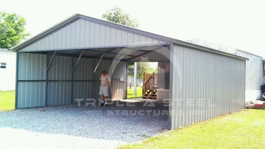 24x41 All Vertical Style Carport with Both Sides Closed