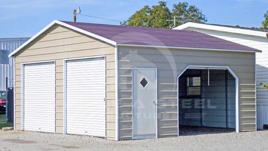 Boxed Eave Garage With Multiple Points Of Entry