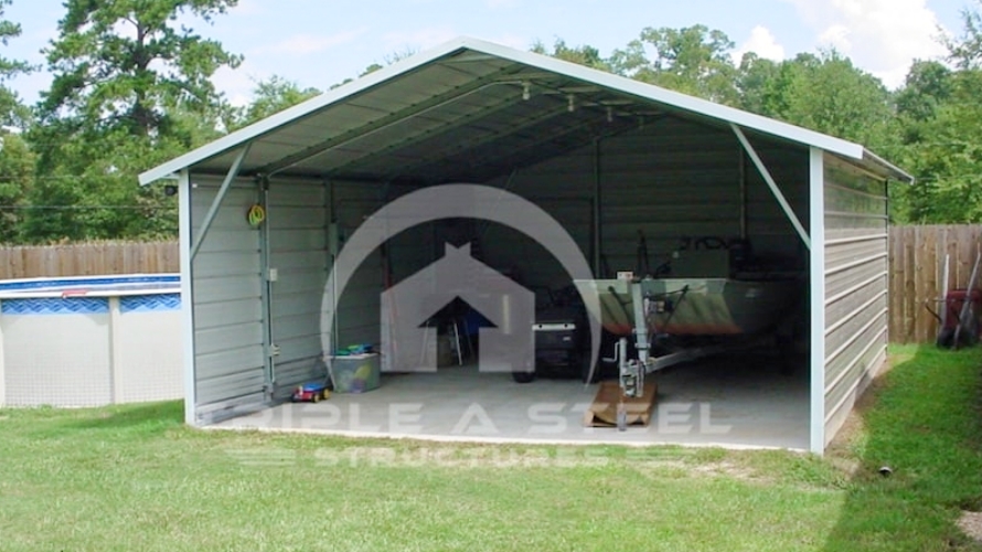 20×31 Boxed Eave Style Carport with Both Sides Closed