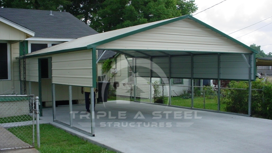 20×26 Boxed Eave Style Carport with Custom Walk Through