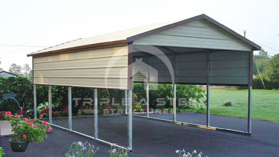 Boxed Eave Carport On Asphalt