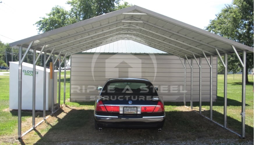 18×21 Boxed Eave Style Carport with Top Only