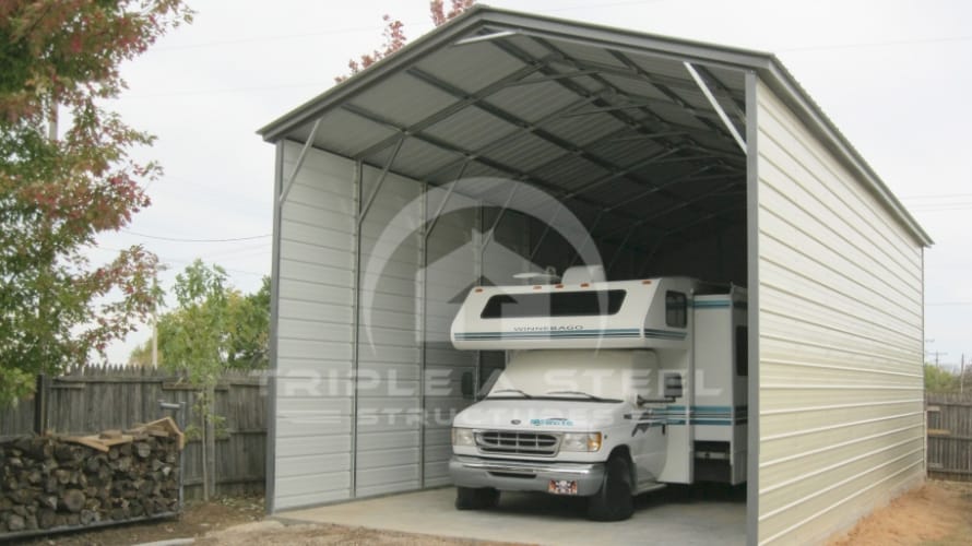 18×26 Vertical Roof Style RV with 2 Side Closed