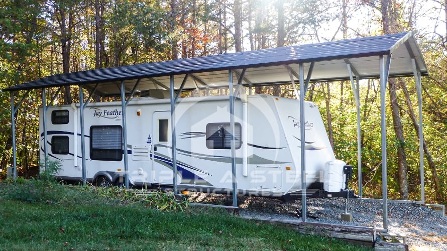 12×36 RV Carport Boxed Eave Style Top Only