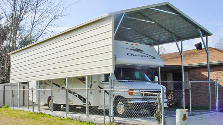 Boxed Eave Roof Style R.V Cover