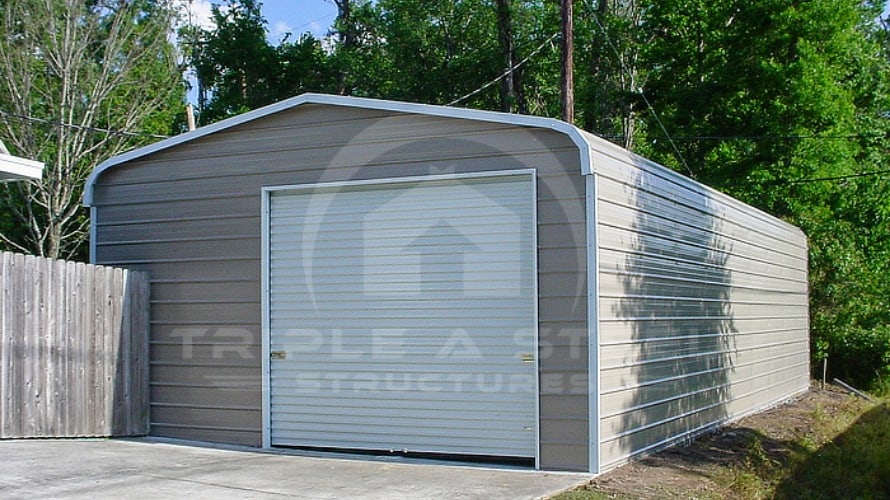 Regular Roof Style Garage, Single Garage Door