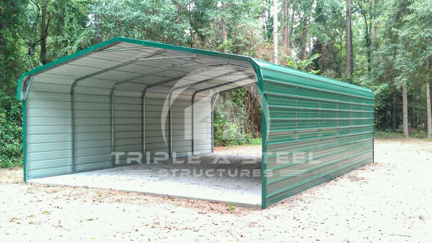 20×31 Regular Style Carport with Both Sides Closed Two Vehicles