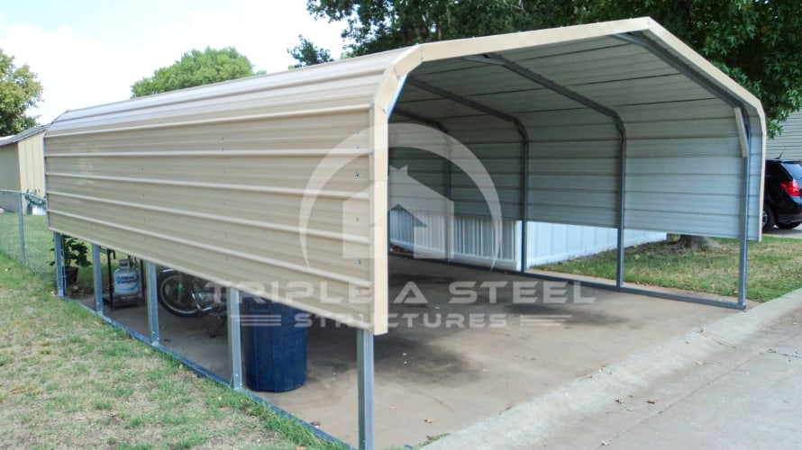 18×21 Regular Style Carport with One Panel Each Side