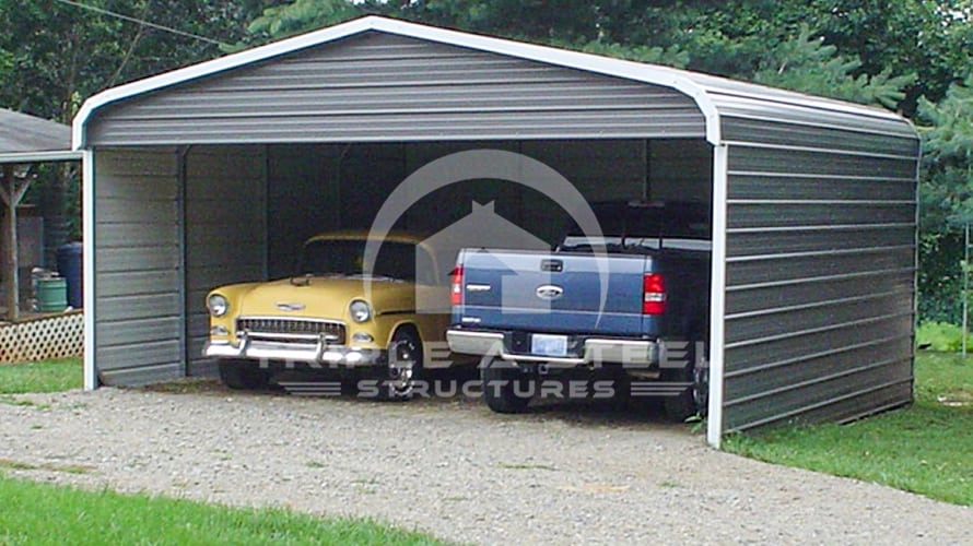 20×21 Regular Style Carport with Sides Closed