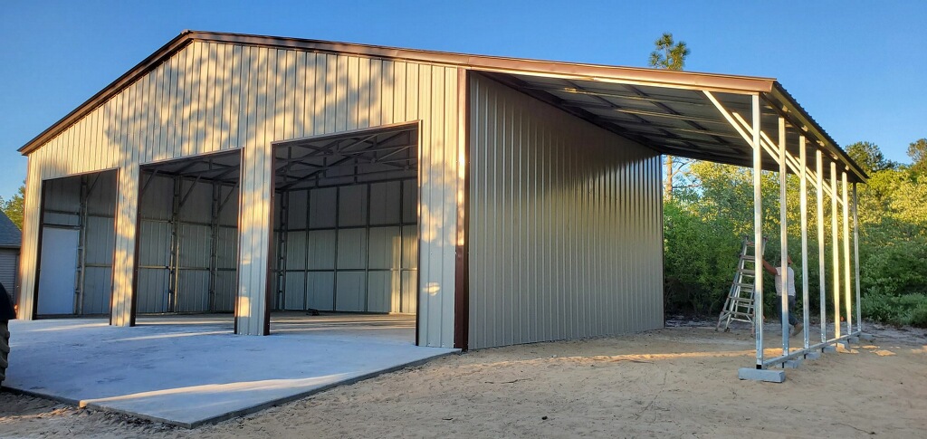 42×36 Seneca Barn Vertical Roof Style with Fully Enclosed Lean Too