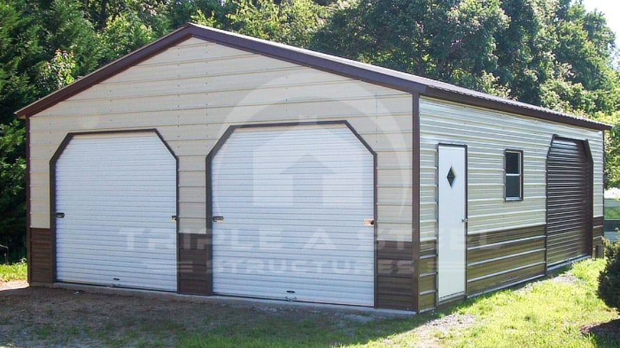 Vertical Two-Tone Two Car Garage