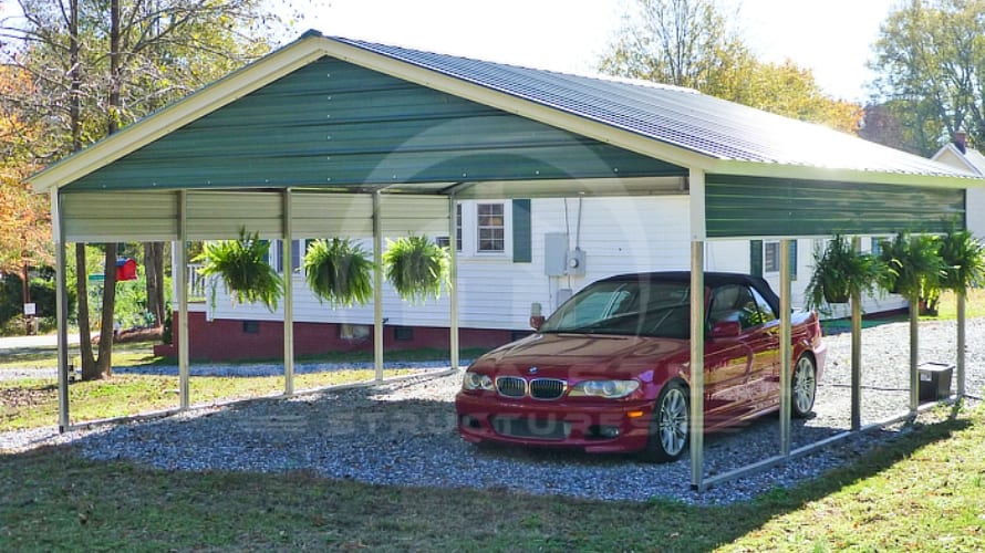 Vertical Carport On Gravel