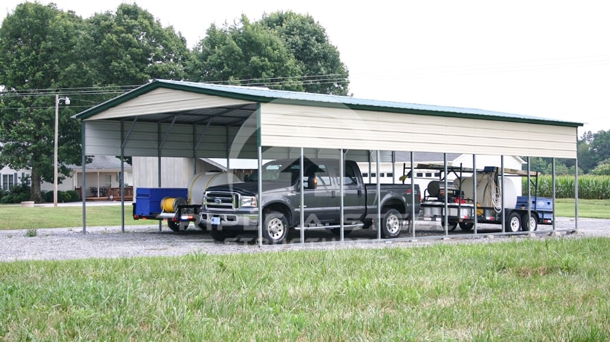 24×41 Vertical Roof Style Carport with Two panels on Each Side