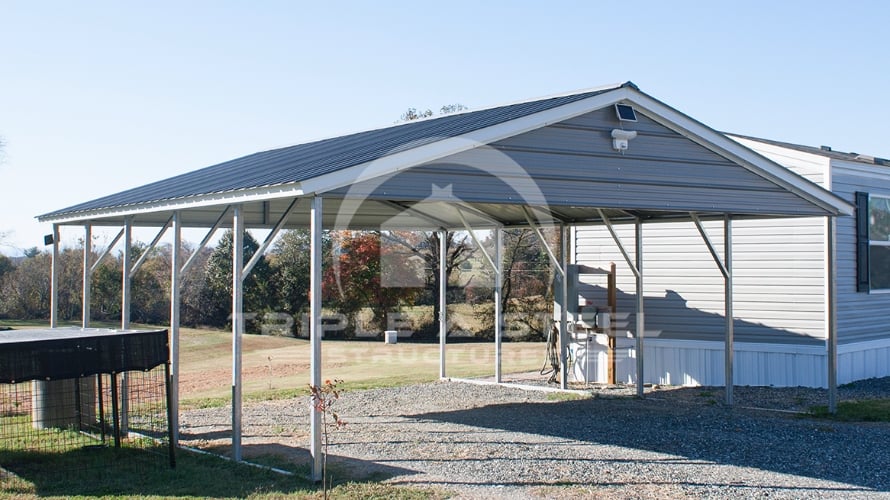 20×26 Vertical Style Two Vehicle Carport with Gables