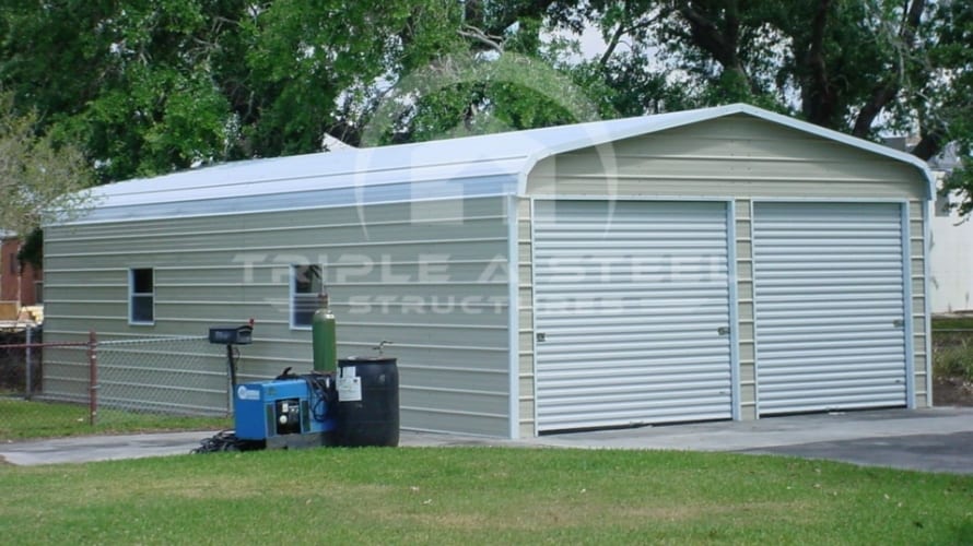 22×36 Regular Metal Garage with Garage Door