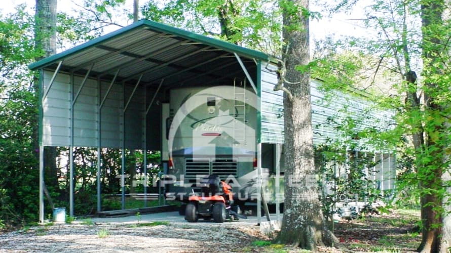 20x30x11 Vertical Roof Style RV with 2 Panels Each Side