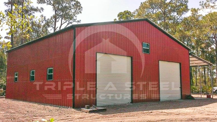 Enclosed Commercial Structure With Lean-To