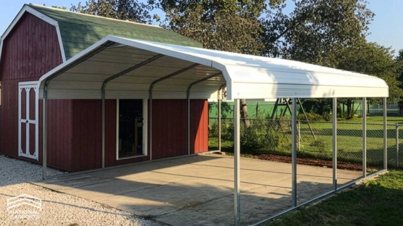 National Carports 18x21x6 horizontal roof
