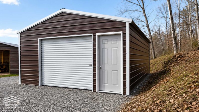 National Carports 18x21x7 Garage man door