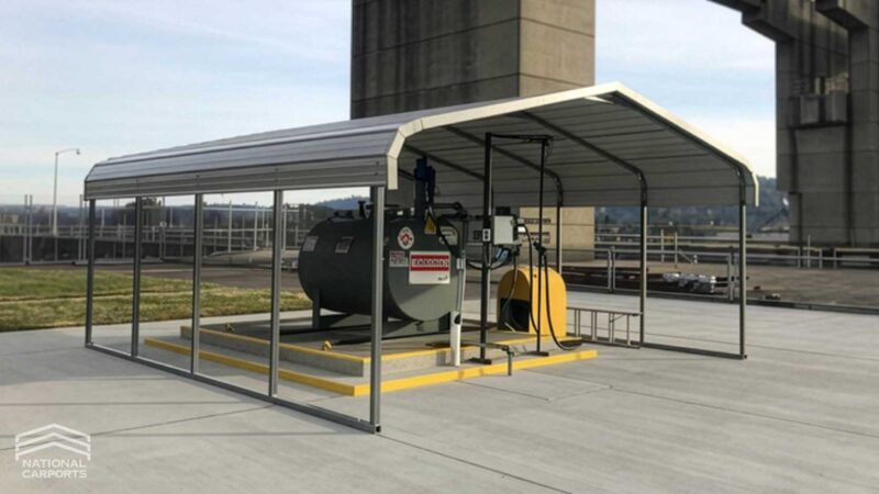 National Carports 20x21x7 horizontal roof