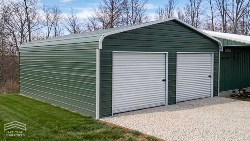 National Carports 22x21x7 two door garage