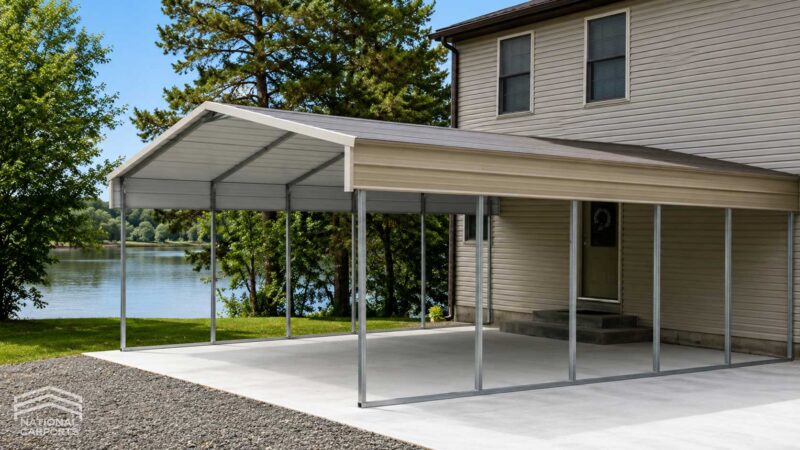 National Carports 22x25x7 vertical roof